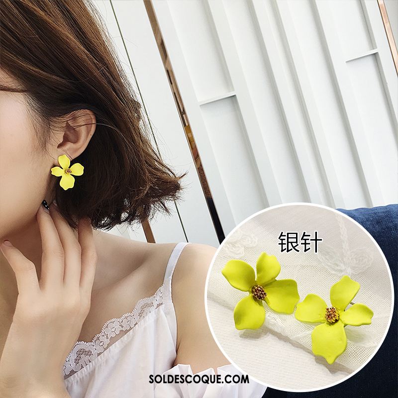 Boucles D'oreilles Femme Simple Accessoires Longue Section Fleurs Pendentif Soldes