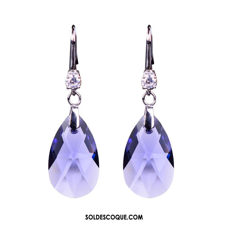 Boucles D'oreilles Femme Simple Pure Tempérament Longue Section Bleu France