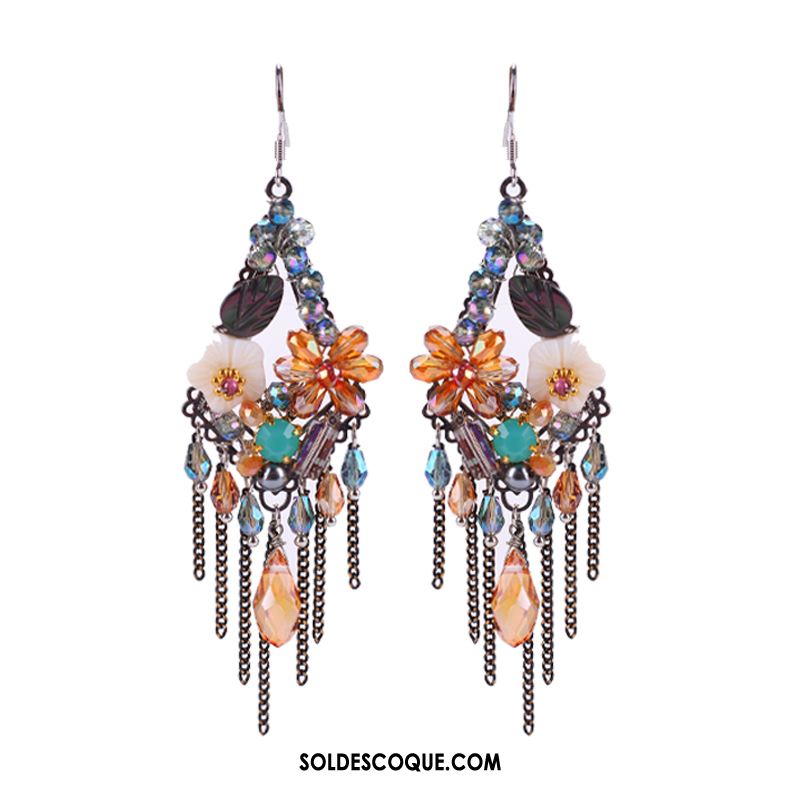 Boucles D'oreilles Femme Tassel Longue Section Rétro Milieu Argenté Pas Cher