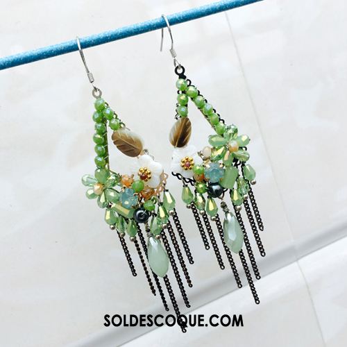 Boucles D'oreilles Femme Tassel Longue Section Rétro Milieu Argenté Pas Cher