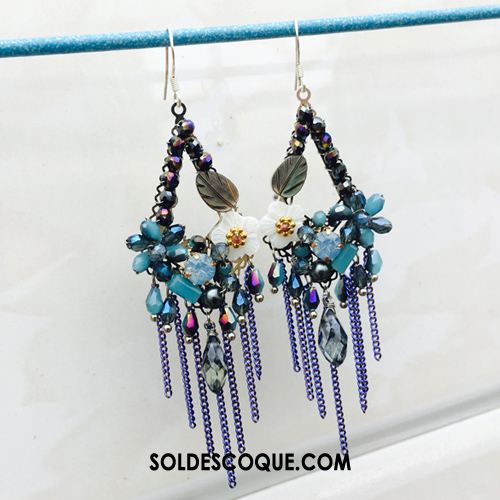 Boucles D'oreilles Femme Tassel Longue Section Rétro Milieu Argenté Pas Cher