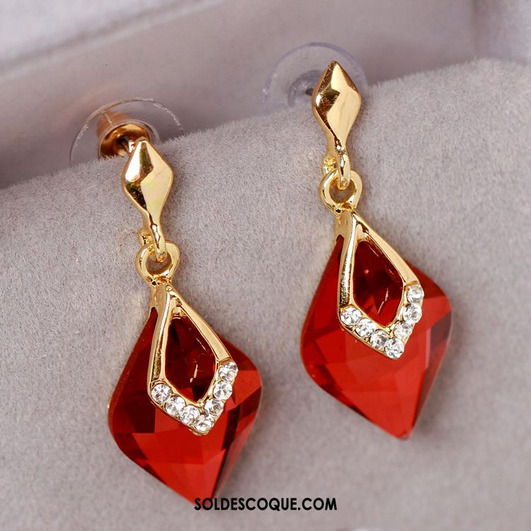 Boucles D'oreilles Femme Tempérament Accessoires Rouge Réseau Mode En Vente