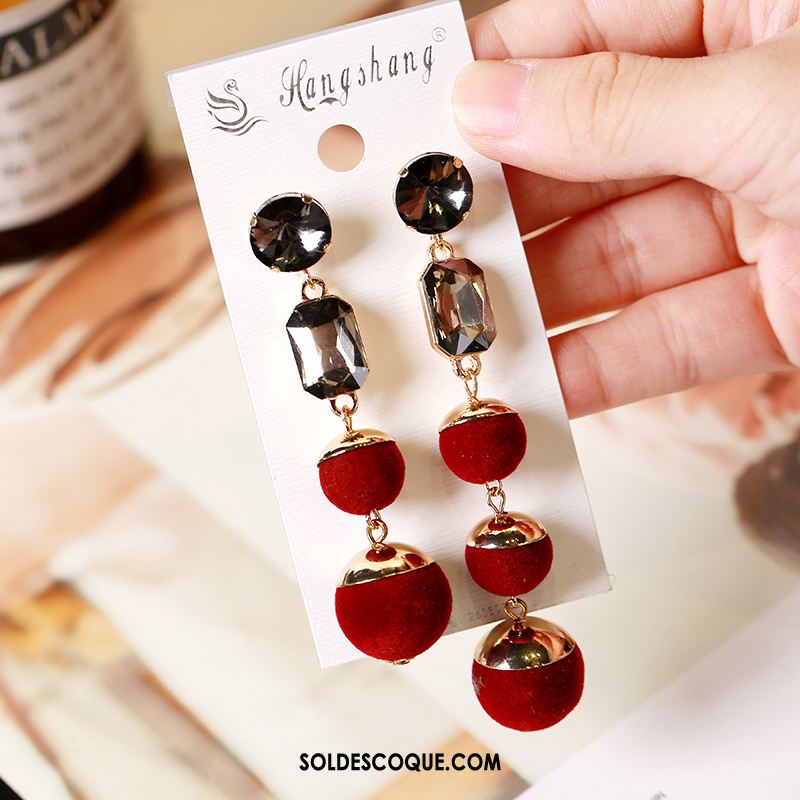 Boucles D'oreilles Femme Tempérament Accessoires Rouge Réseau Mode En Vente