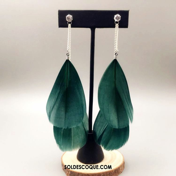 Boucles D'oreilles Femme Ultra Tassel Longue Section Vert Foncé Gros En Ligne