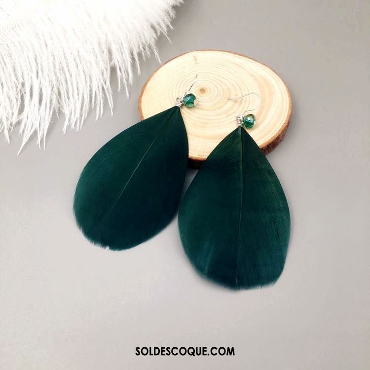 Boucles D'oreilles Femme Ultra Tassel Longue Section Vert Foncé Gros En Ligne