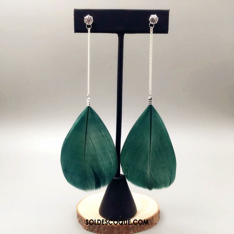 Boucles D'oreilles Femme Ultra Tassel Longue Section Vert Foncé Gros En Ligne