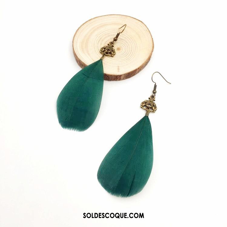 Boucles D'oreilles Femme Ultra Tassel Longue Section Vert Foncé Gros En Ligne