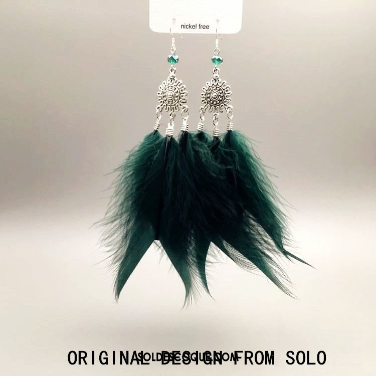 Boucles D'oreilles Femme Ultra Tassel Longue Section Vert Foncé Gros En Ligne