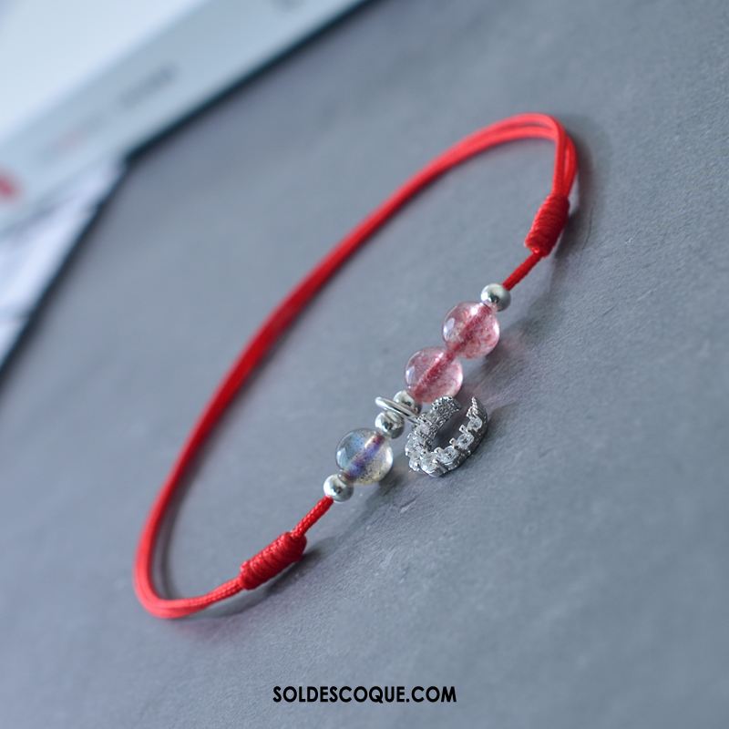 Bracelet De Cheville Femme Fleur Étudiant Simple Pure Fraise En Vente