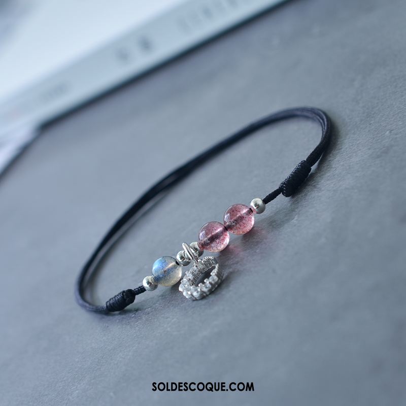 Bracelet De Cheville Femme Fleur Étudiant Simple Pure Fraise En Vente