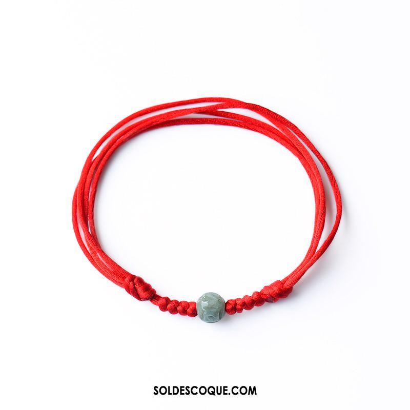 Bracelet De Cheville Femme Homme Rouge Naturel Manuel Simple En Vente