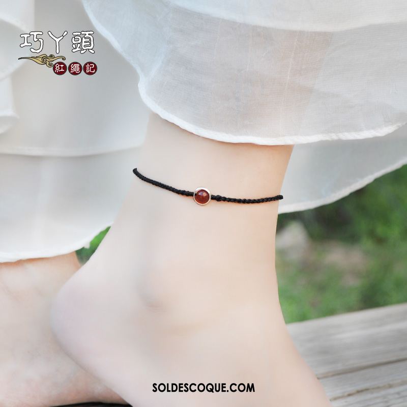 Bracelet De Cheville Femme Milieu Rouge Bien Accessoires Mode Pas Cher