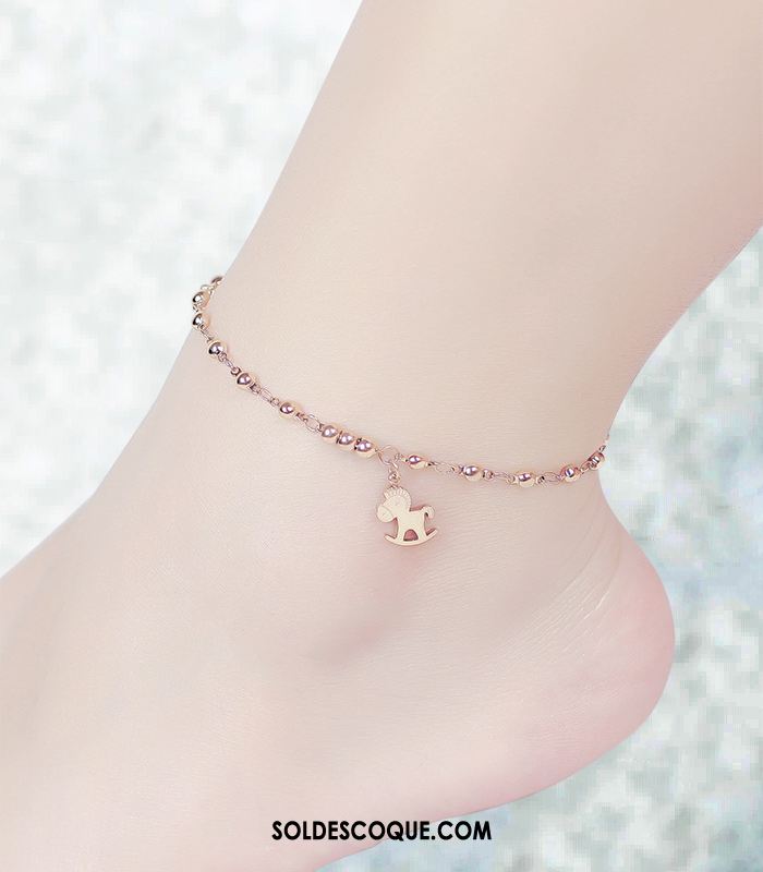 Bracelet De Cheville Femme Petit Bois Cadeau Rose Couleur Pas Cher