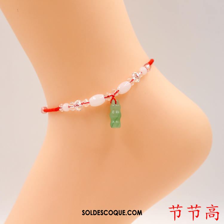 Bracelet De Cheville Femme Rouge Amoureux Simple Folk-custom Étudiant Soldes