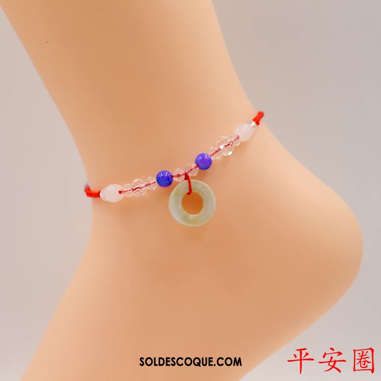 Bracelet De Cheville Femme Rouge Amoureux Simple Folk-custom Étudiant Soldes