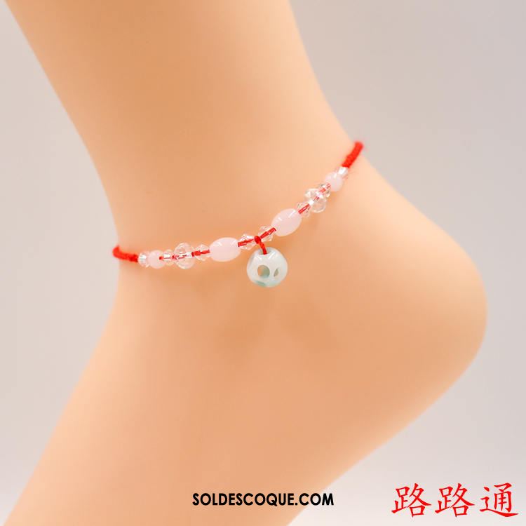 Bracelet De Cheville Femme Rouge Amoureux Simple Folk-custom Étudiant Soldes