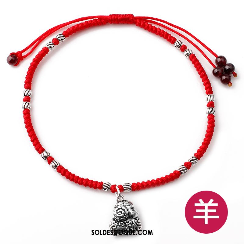 Bracelet De Cheville Femme Rouge Argenté Homme Personnalité Soldes