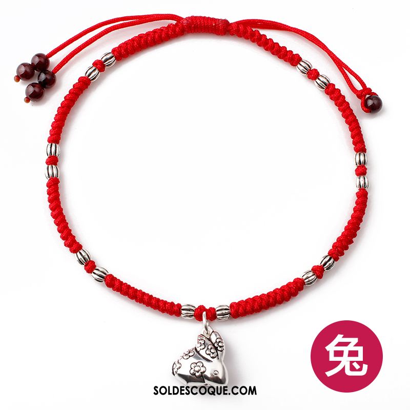 Bracelet De Cheville Femme Rouge Argenté Homme Personnalité Soldes