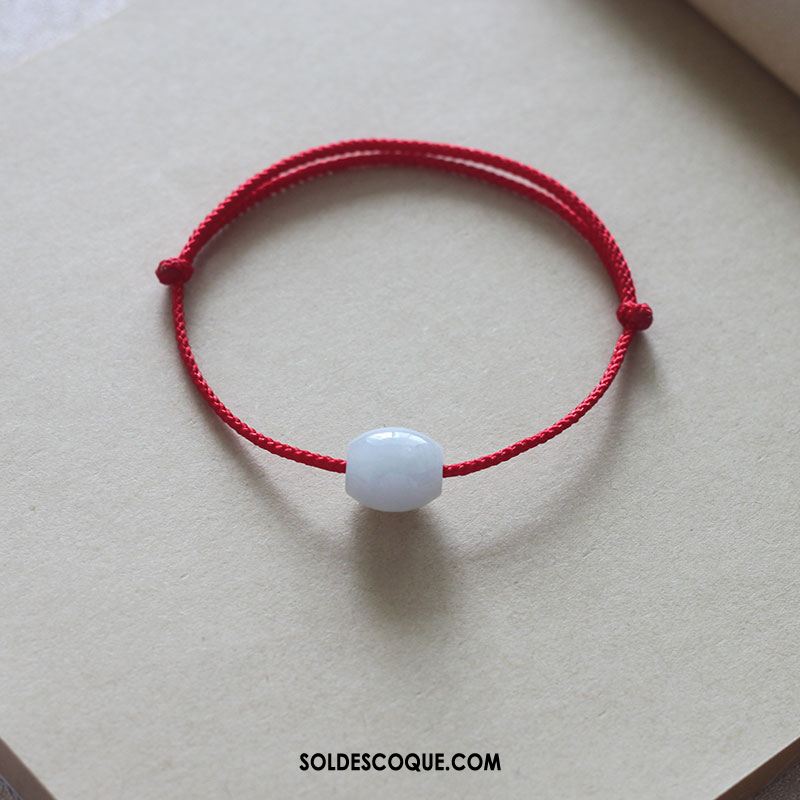 Bracelet De Cheville Femme Rétro Blanc Folk-custom Rouge Manuel France