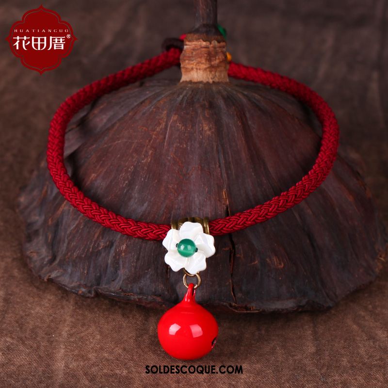 Bracelet De Cheville Femme Simple Folk-custom Rétro Rouge Manuel France