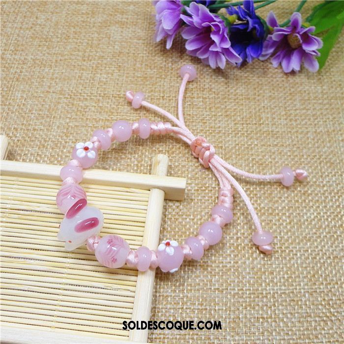 Bracelets Femme Bracelet Fleurs De Cerisier Lapin Rose Nouveau Pas Cher