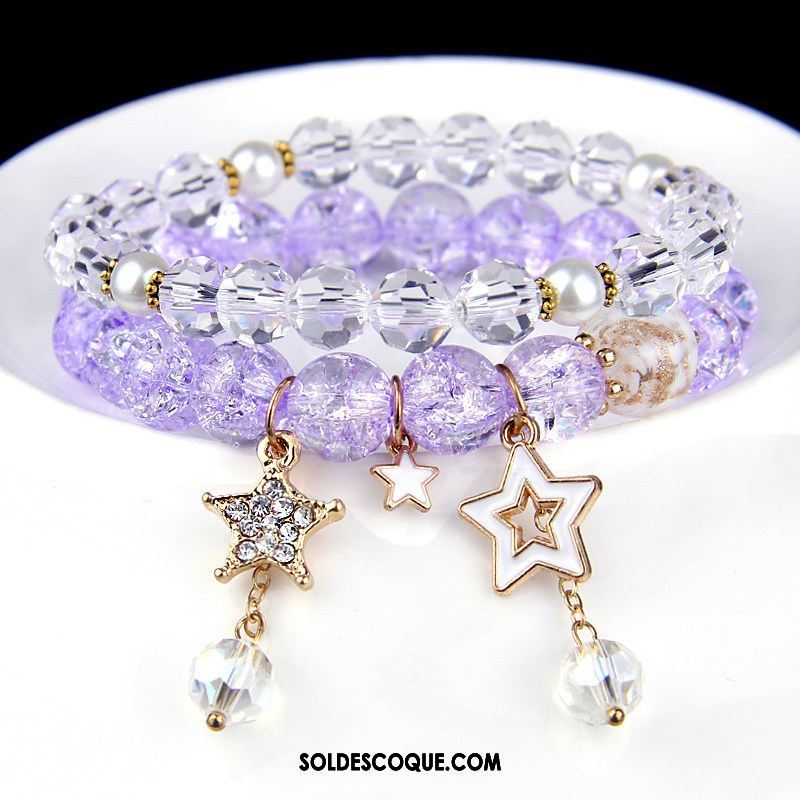 Bracelets Femme Multicouche Violet Accessoires Mode All-match En Vente