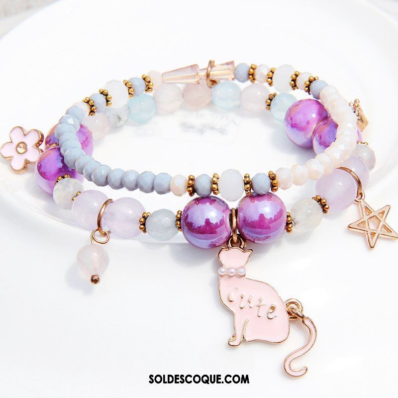 Bracelets Femme Multicouche Violet Accessoires Mode All-match En Vente