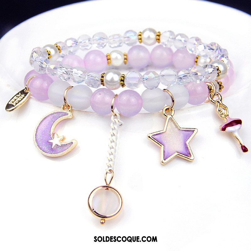 Bracelets Femme Multicouche Violet Accessoires Mode All-match En Vente