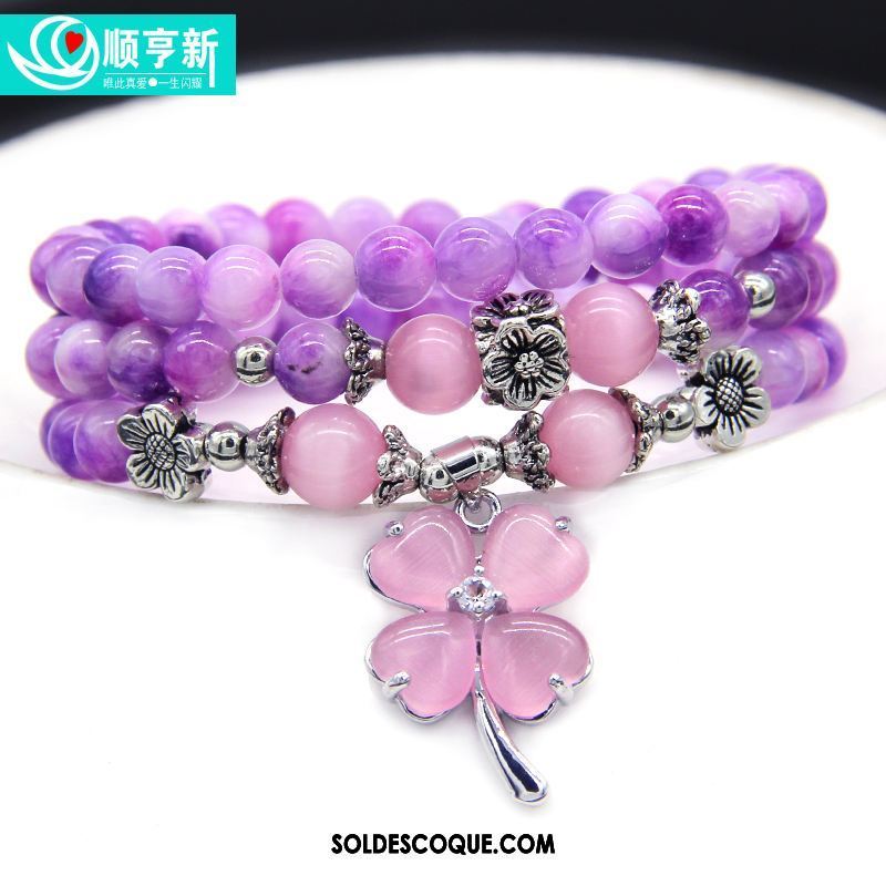 Bracelets Femme Multicouche Violet Accessoires Mode All-match En Vente