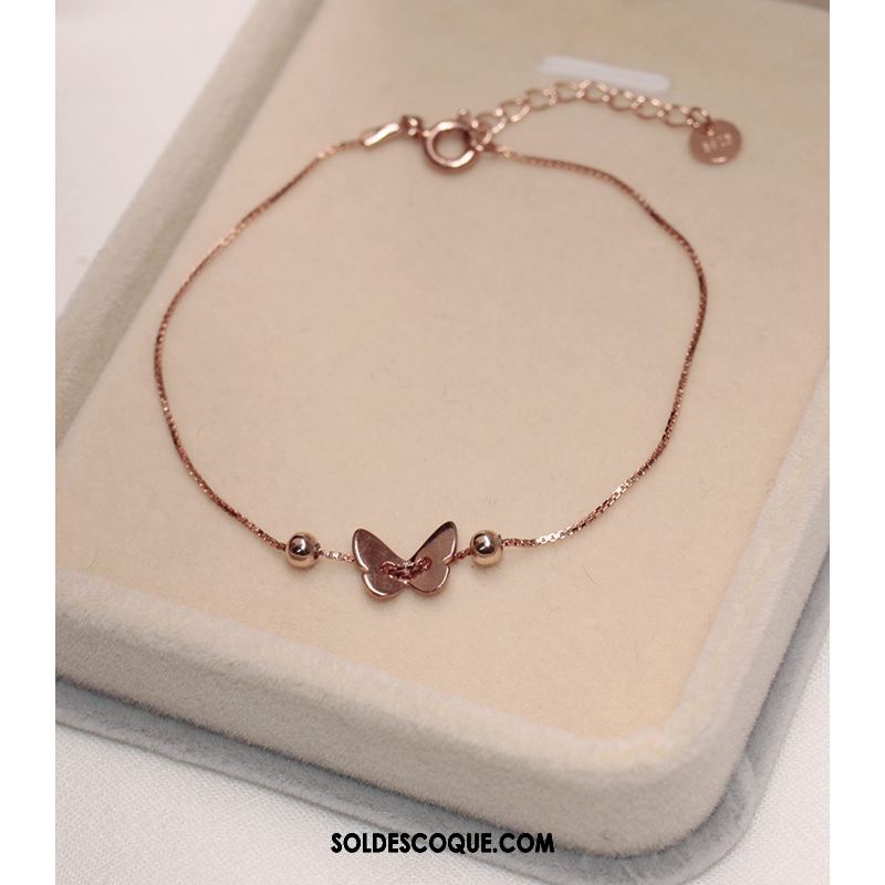 Bracelets Femme Pure Papillon Simple Rose All-match Pas Cher