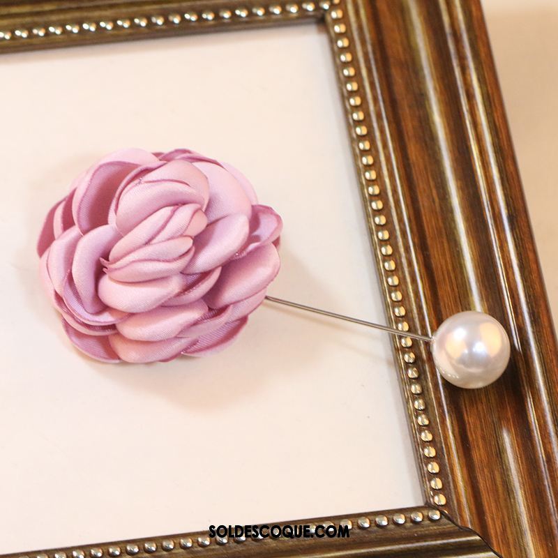 Broche Femme Boucle Simple Frais Rose Tissu En Ligne