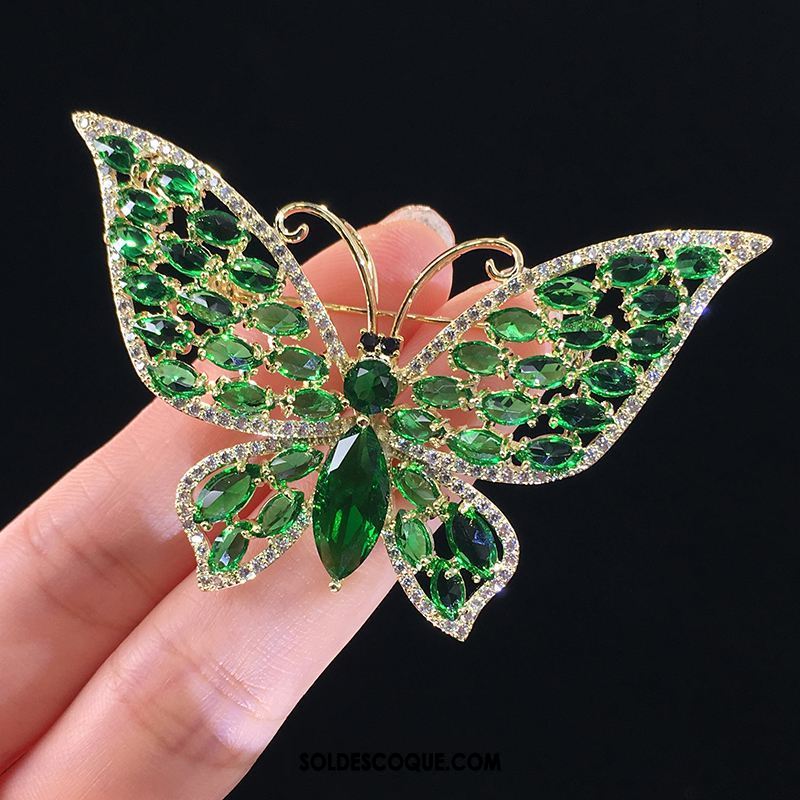 Broche Femme Cardigan Vert Papillon Corsage Accessoires Soldes