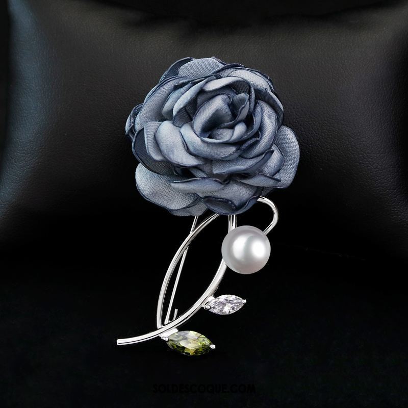 Broche Femme Corsage Costume Tissu Bleu Rose Pas Cher