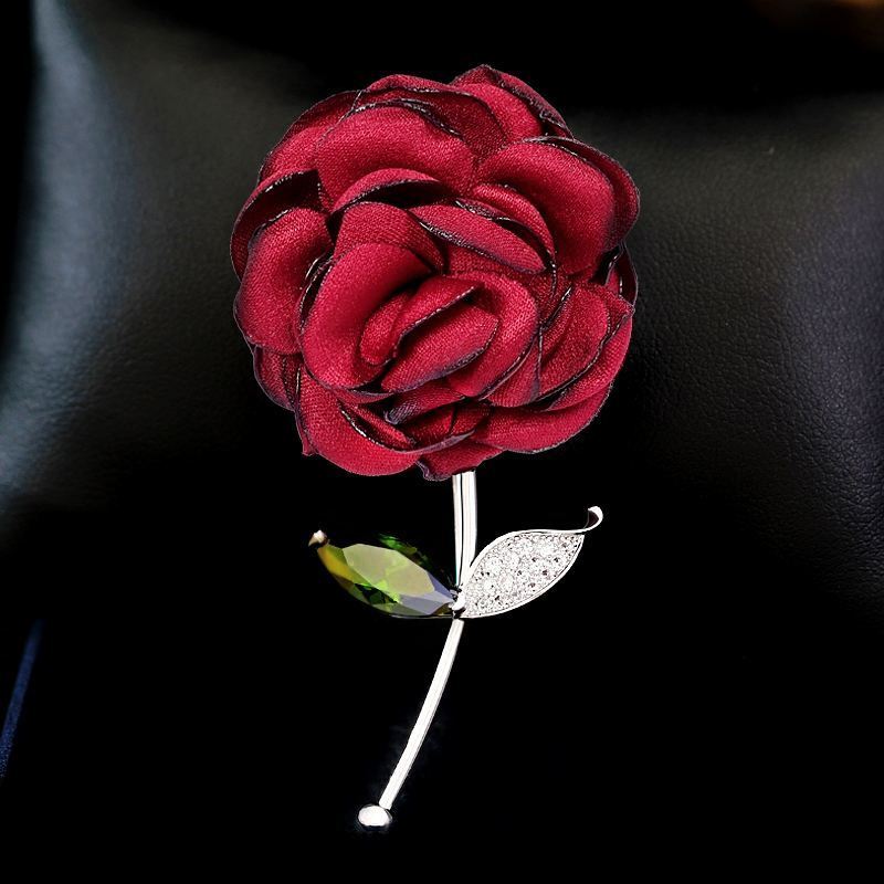 Broche Femme Corsage Costume Tissu Bleu Rose Pas Cher