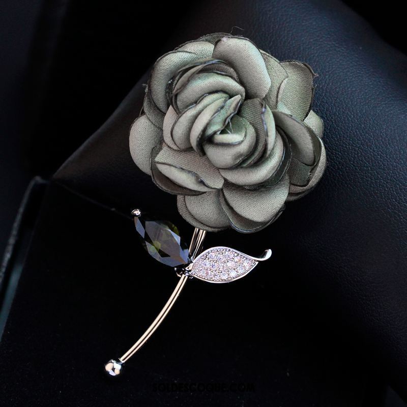 Broche Femme Corsage Costume Tissu Bleu Rose Pas Cher