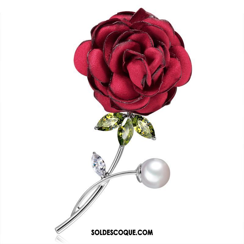 Broche Femme Corsage Costume Tissu Bleu Rose Pas Cher