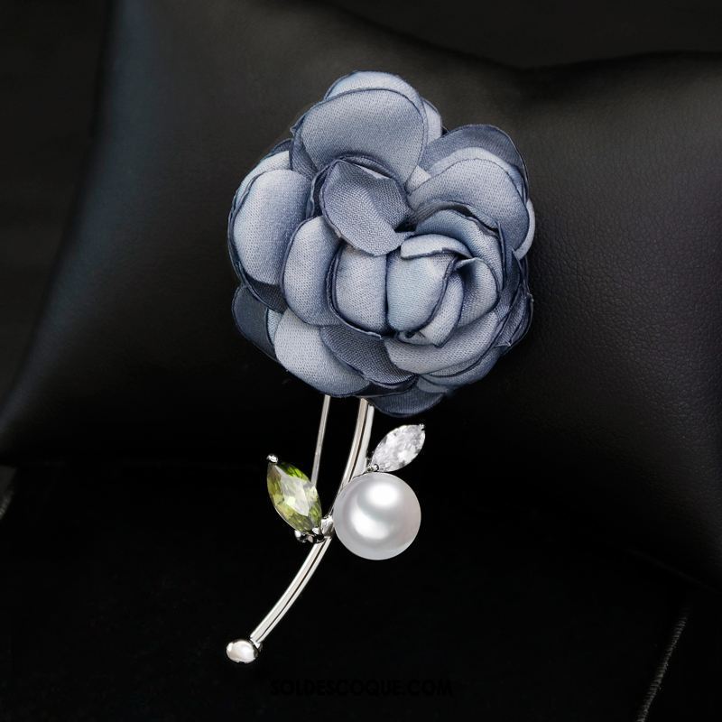 Broche Femme Corsage Costume Tissu Bleu Rose Pas Cher