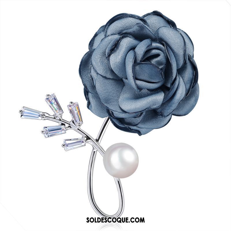 Broche Femme Corsage Costume Tissu Bleu Rose Pas Cher