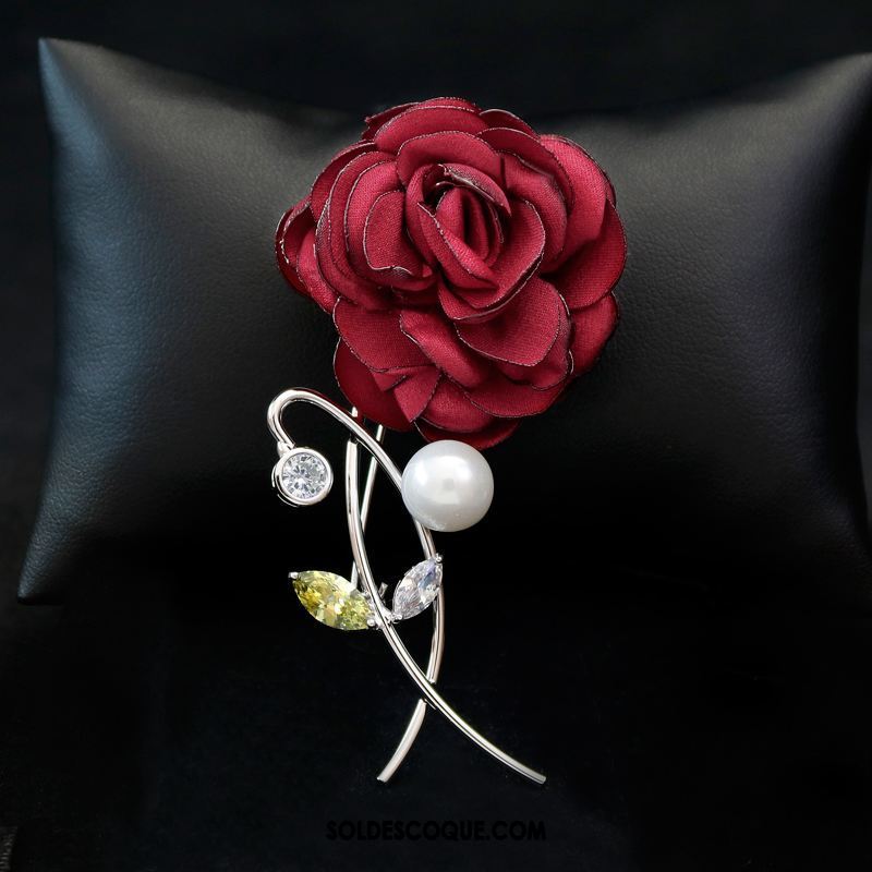 Broche Femme Corsage Costume Tissu Bleu Rose Pas Cher