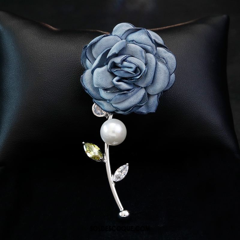 Broche Femme Corsage Costume Tissu Bleu Rose Pas Cher