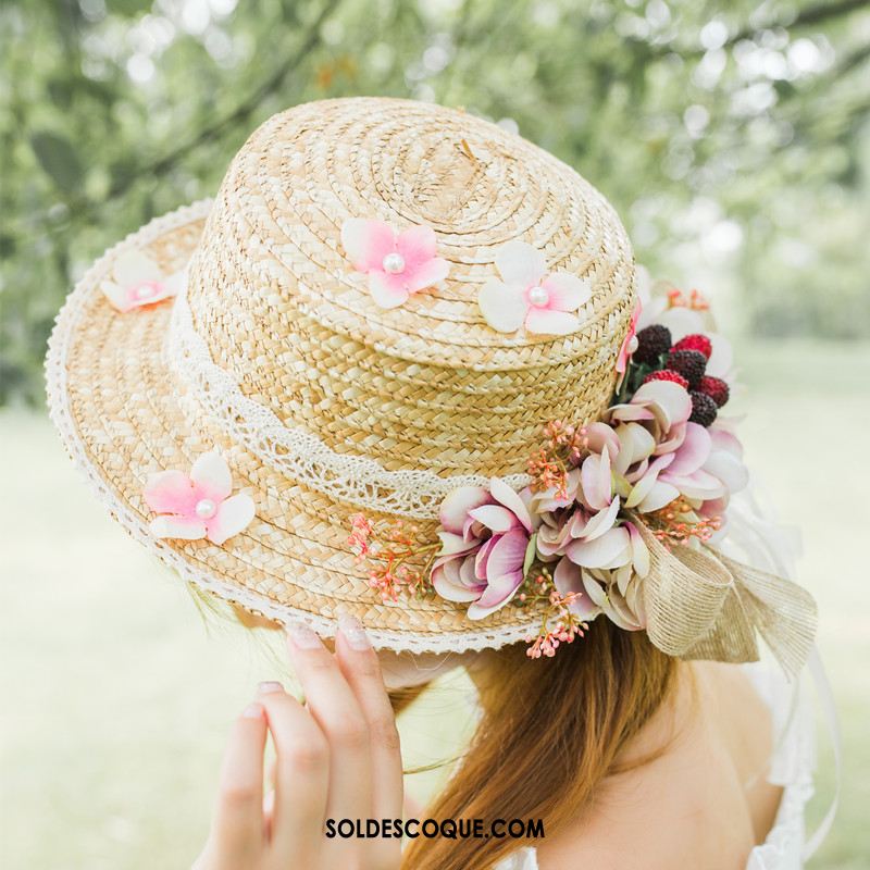 Casquette Chapeau Femme Blanc Frais Vacances Art Original En Vente