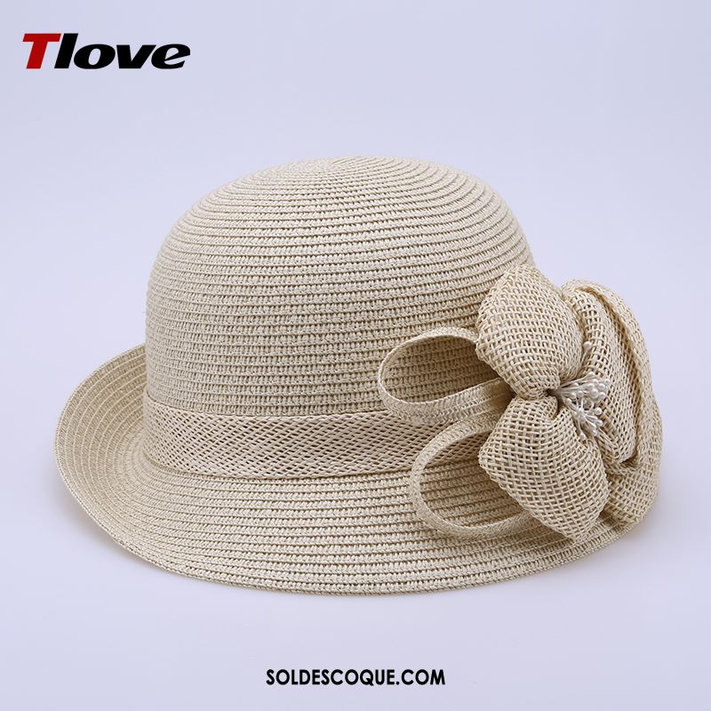 Casquette Chapeau Femme Bleu Chapeau De Paille Plier Voyage Fleurs Pas Cher