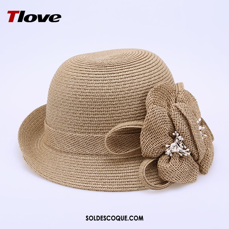 Casquette Chapeau Femme Bleu Chapeau De Paille Plier Voyage Fleurs Pas Cher