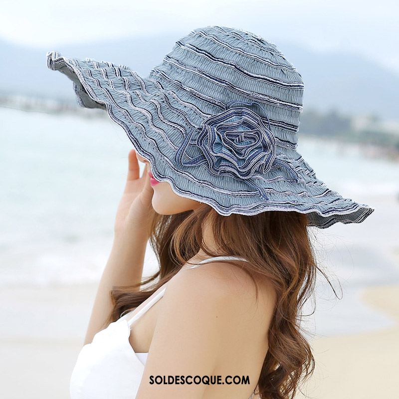 Casquette Chapeau Femme Bord De Mer Chapeau Ombre Anti-uv Été Soldes