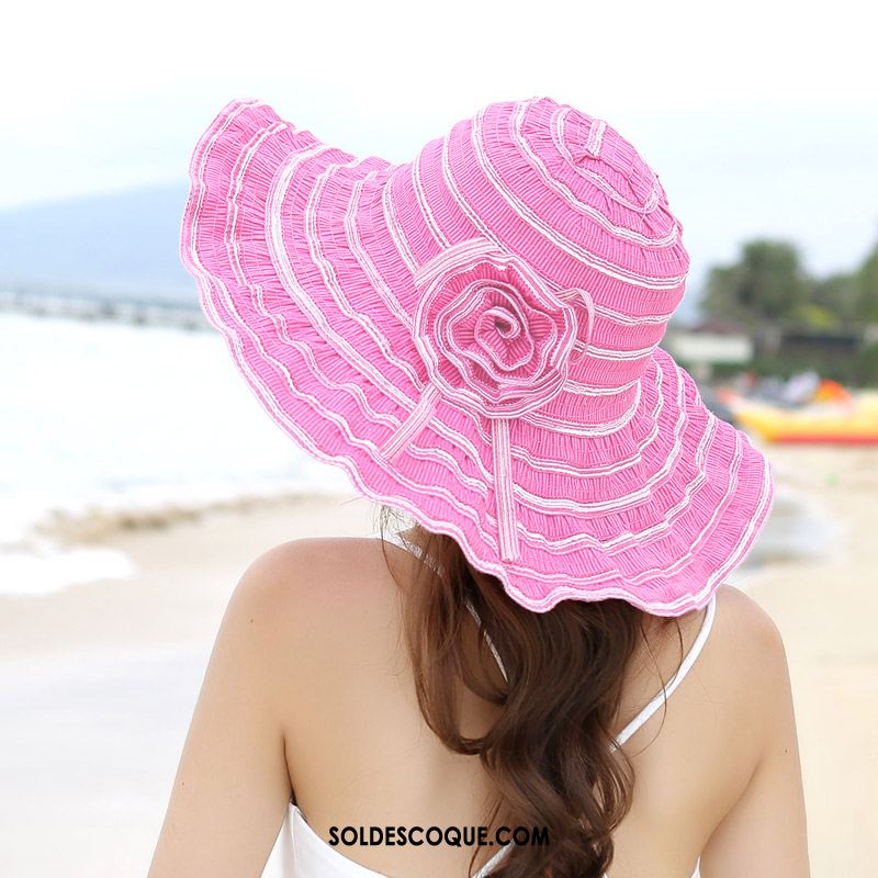 Casquette Chapeau Femme Bord De Mer Chapeau Ombre Anti-uv Été Soldes