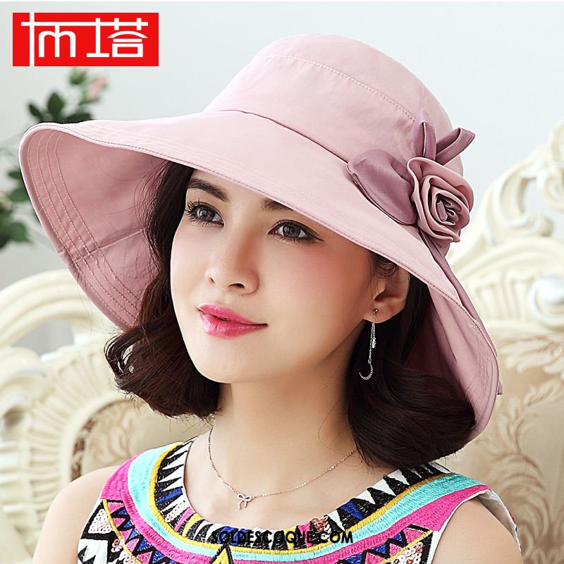 Casquette Chapeau Femme Chapeau All-match Voyage Tissu Crème Solaire Soldes