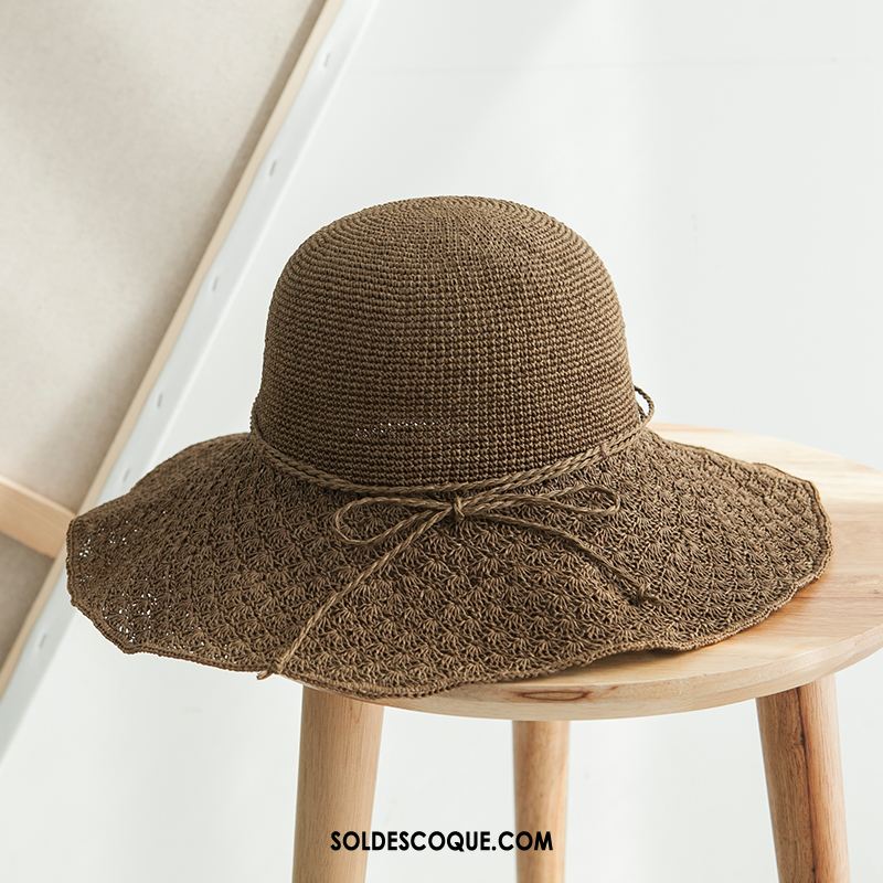 Casquette Chapeau Femme Chapeau Blanc Chapeau De Soleil Creux Plage Soldes