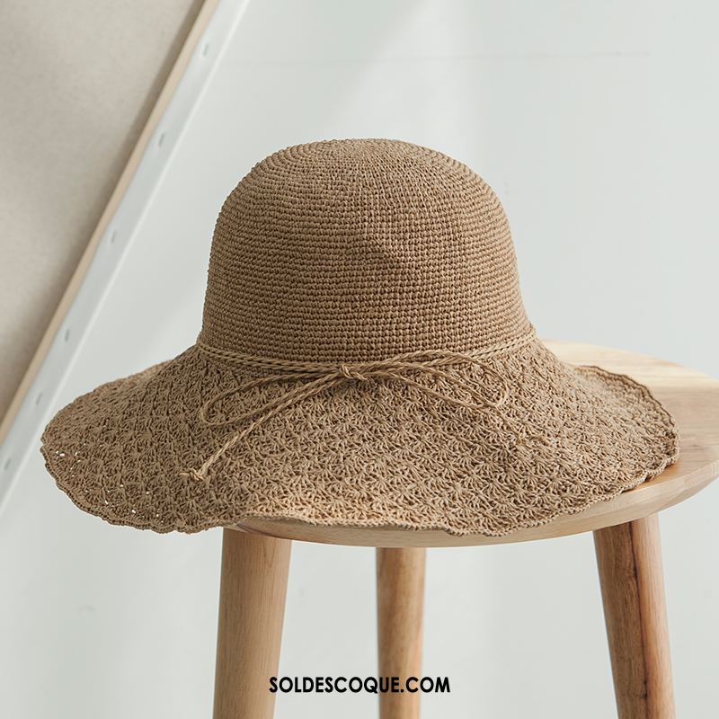 Casquette Chapeau Femme Chapeau Blanc Chapeau De Soleil Creux Plage Soldes