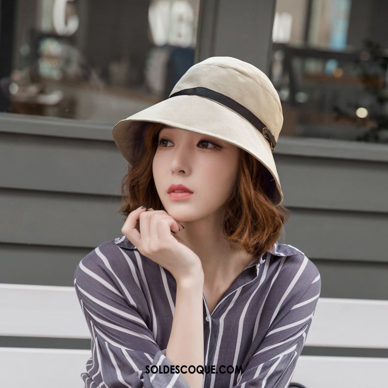 Casquette Chapeau Femme Chapeau Crème Solaire Chapeau De Pêcheur Chapeau De Soleil All-match Pas Cher