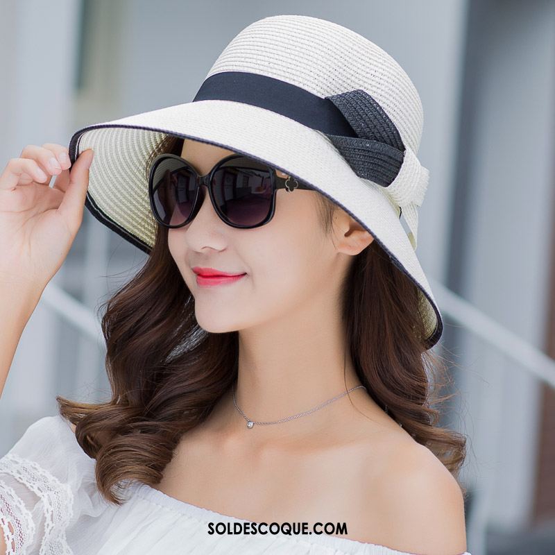 Casquette Chapeau Femme Chapeau De Paille Bord De Mer Marine Vacances Été Pas Cher